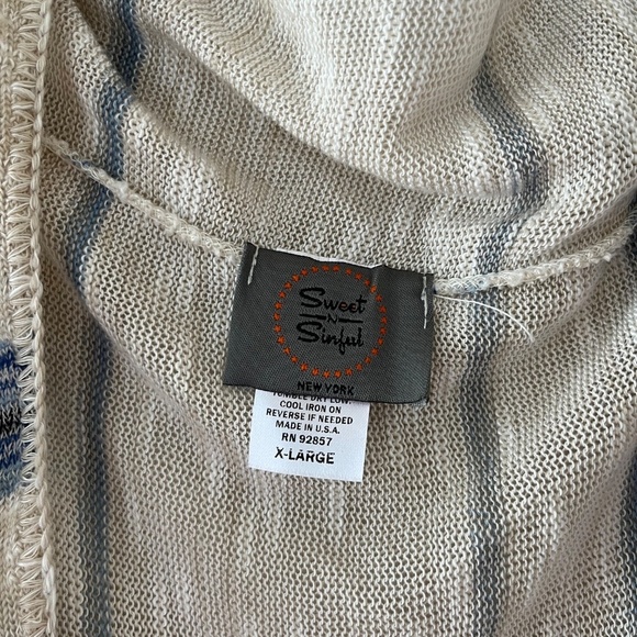 XL Sweet Sinful Boho Chic Open Knit Cardigan Cover Up Fringe - Picture 2 of 5